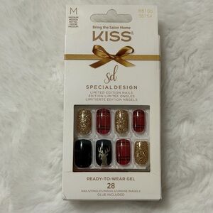 KISS Special Design Gel Nails - Black, Red, Gold